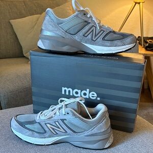 New Balance Silver and Gray 990v5 Athletic Shoes